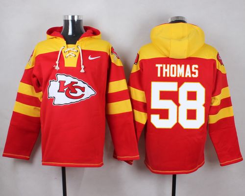 Nike Chiefs #58 Derrick Thomas Red Player Pullover NFL Hoodie - Click Image to Close